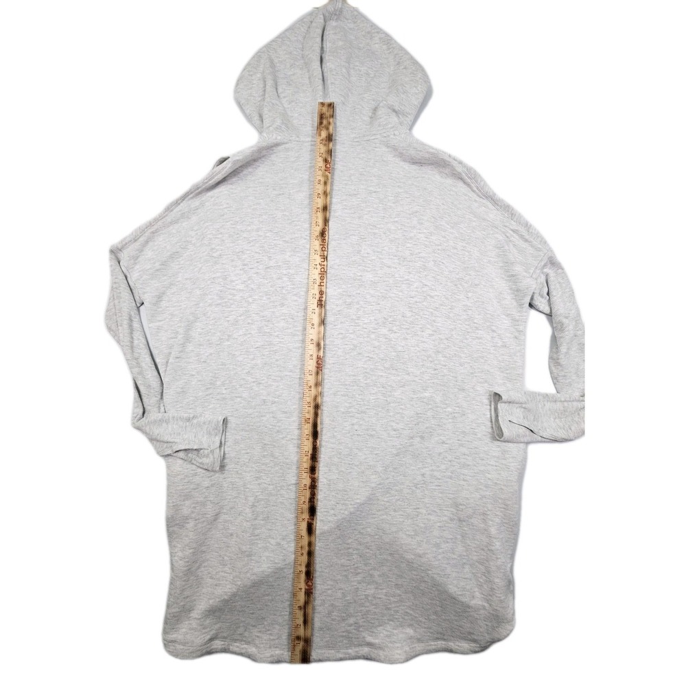 ATHLETA Purana Wrap Sweatshirt Med Hoodie Draped Pullover Modal Blend Light Gray - Picture 11 of 15